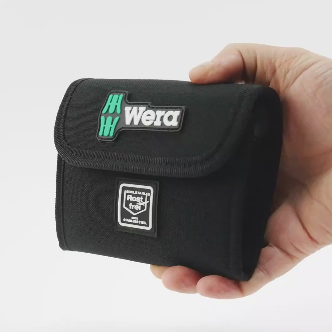 Load video: Wera 071116 Kraftform Kompakt 60 Stainless Steel 17 Piece Metric Set