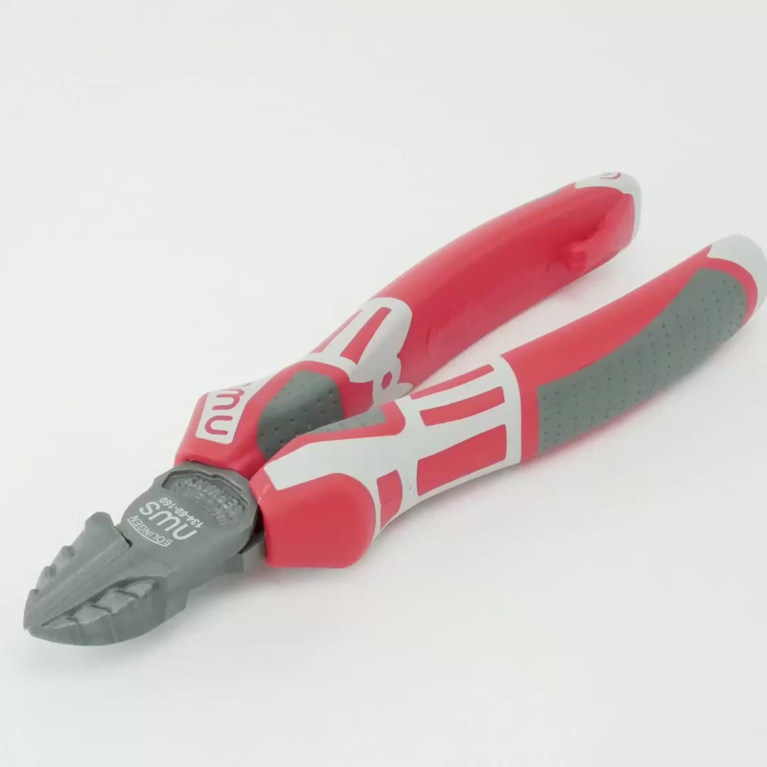 Load video: NWS 6.25" Side Cutter - TitanFinish - SoftGripp, Tethered Attachment