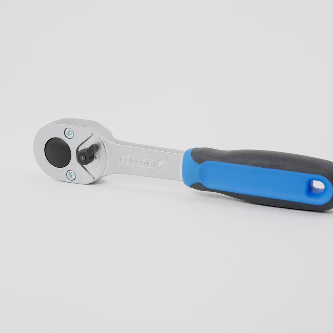 Load video: Gedore 2093 U-10 Reversible ratchet 1/4" 127 mm