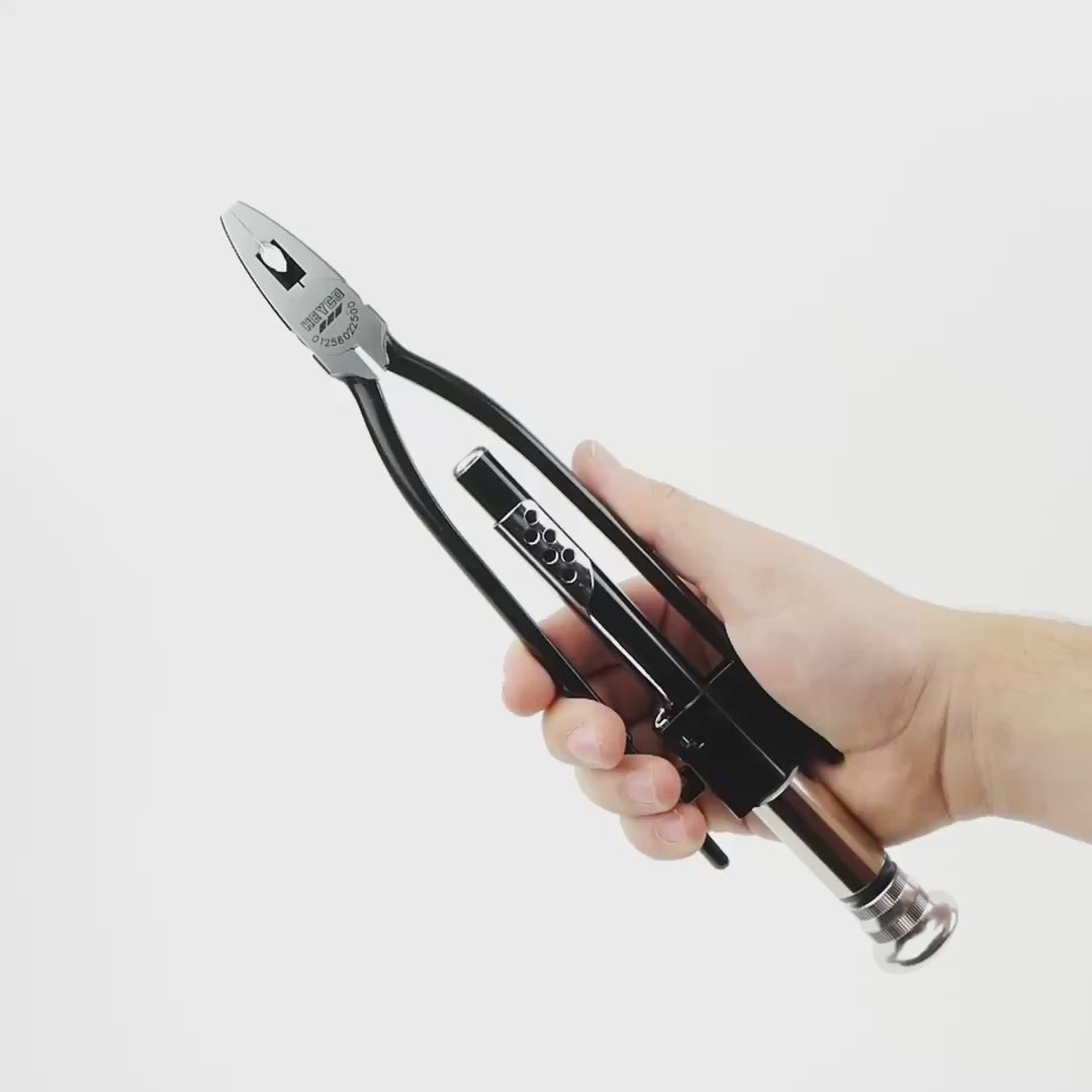 Load video: Heyco Wire Swiveling Pliers with Ratchet Function, 290mm