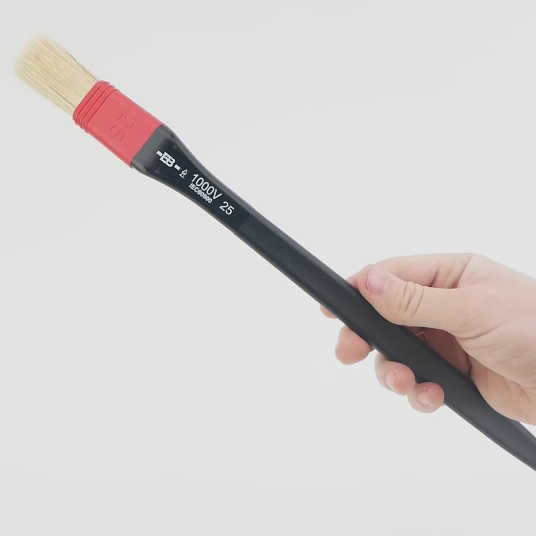 Load video: NWS 2064-1 Nonconductive Dusting Brush, 1000V, 25 x 400mm