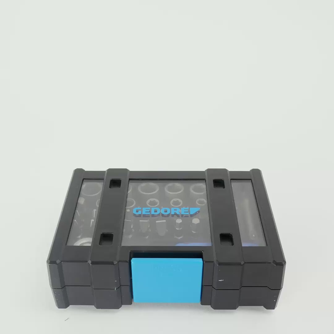 Load video: Gedore 666-U-20 1/4" Socket and Bit Set - 35 pcs