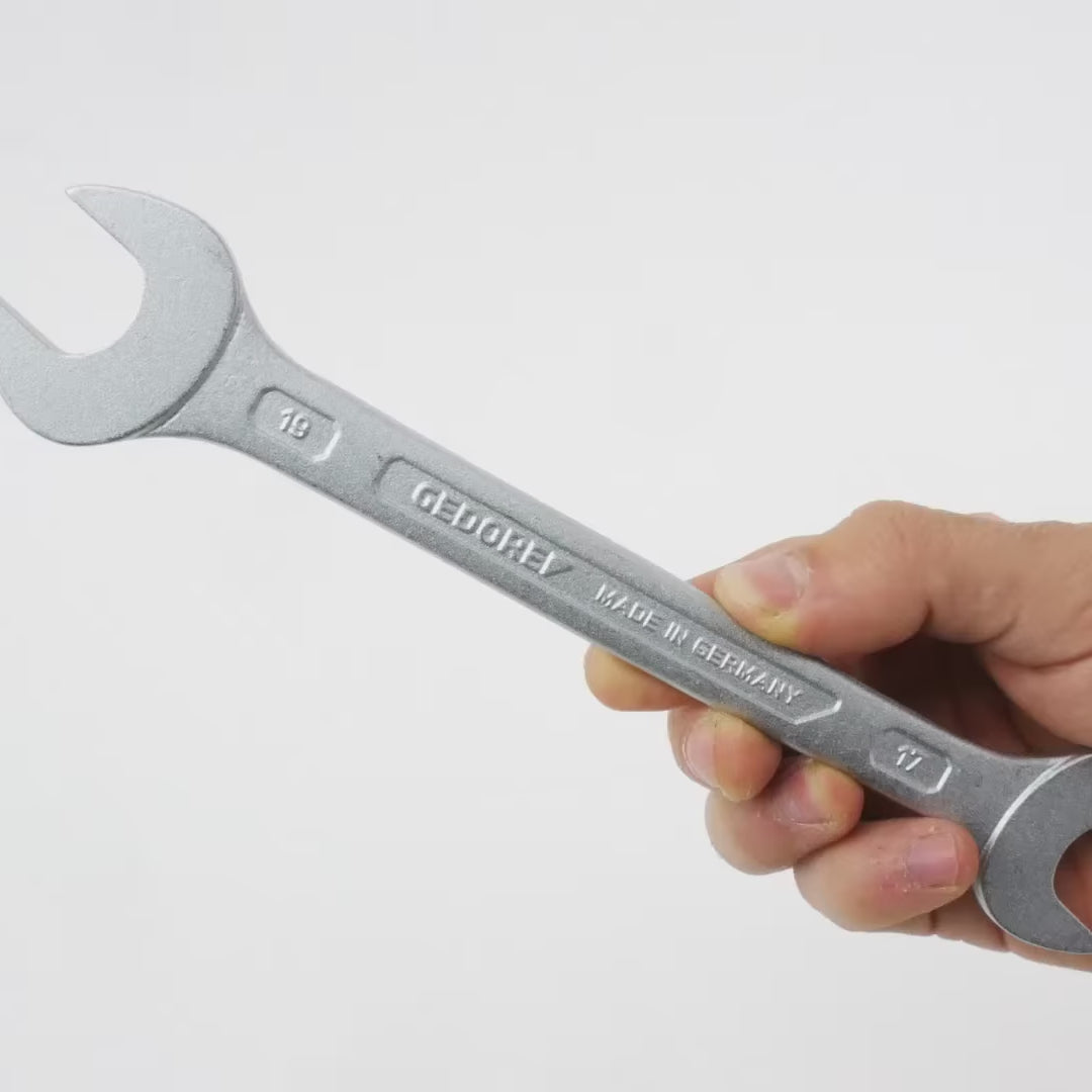 Load video: Gedore 6 Double Open Ended Spanner, 17x19 mm
