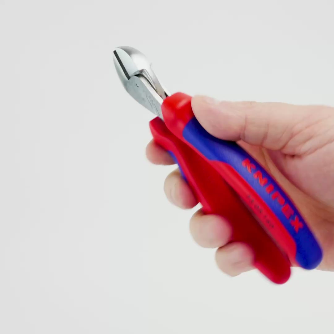 Load video: Knipex X-cut Compact Diagonal Cutters - MultiGrip