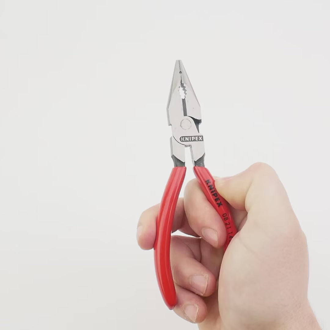 Load video: Knipex 5.7" Needle-Nose Combination Pliers - Plastic Grip