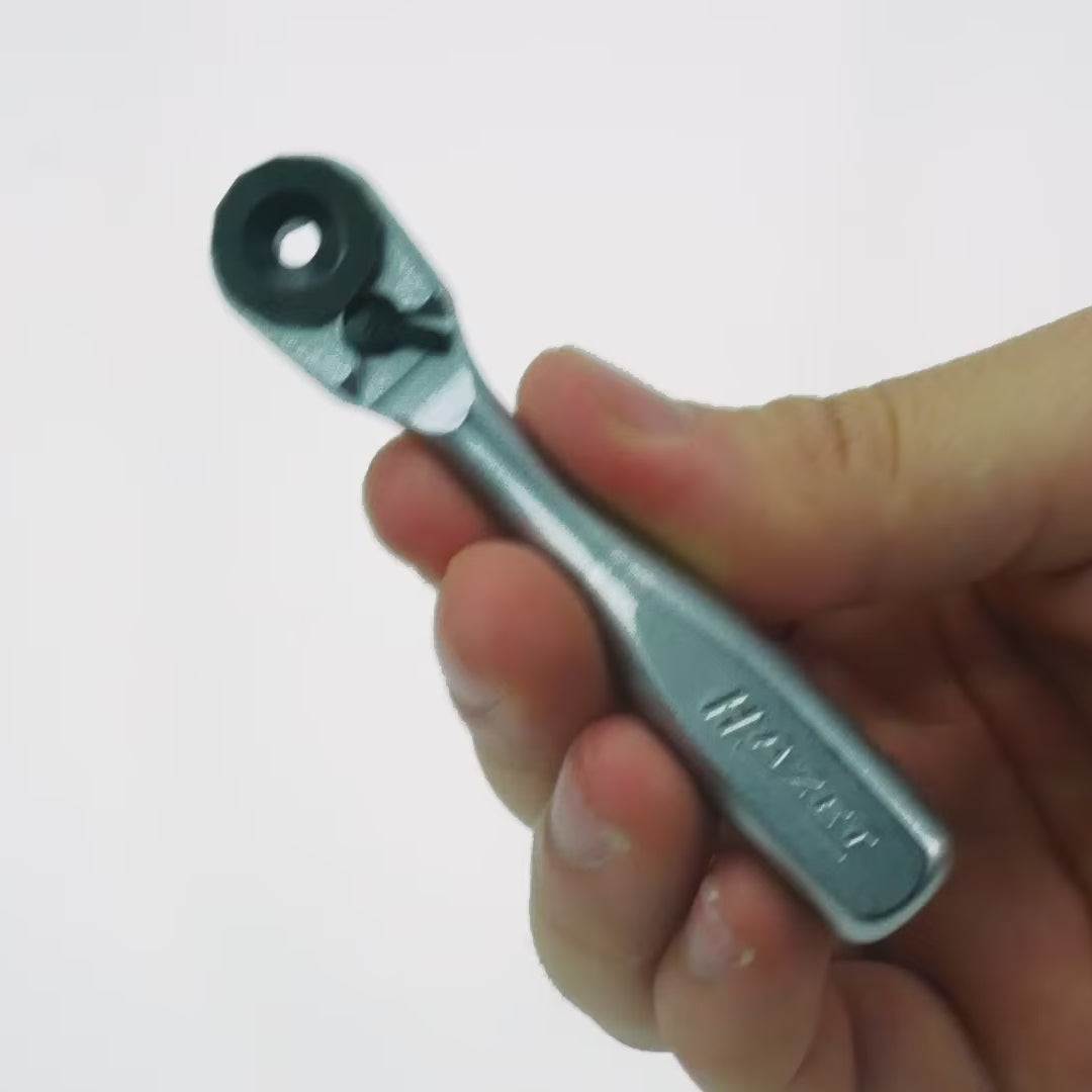 Load video: Hazet 863MB Reversible 1/4" Hex Bit Ratchet