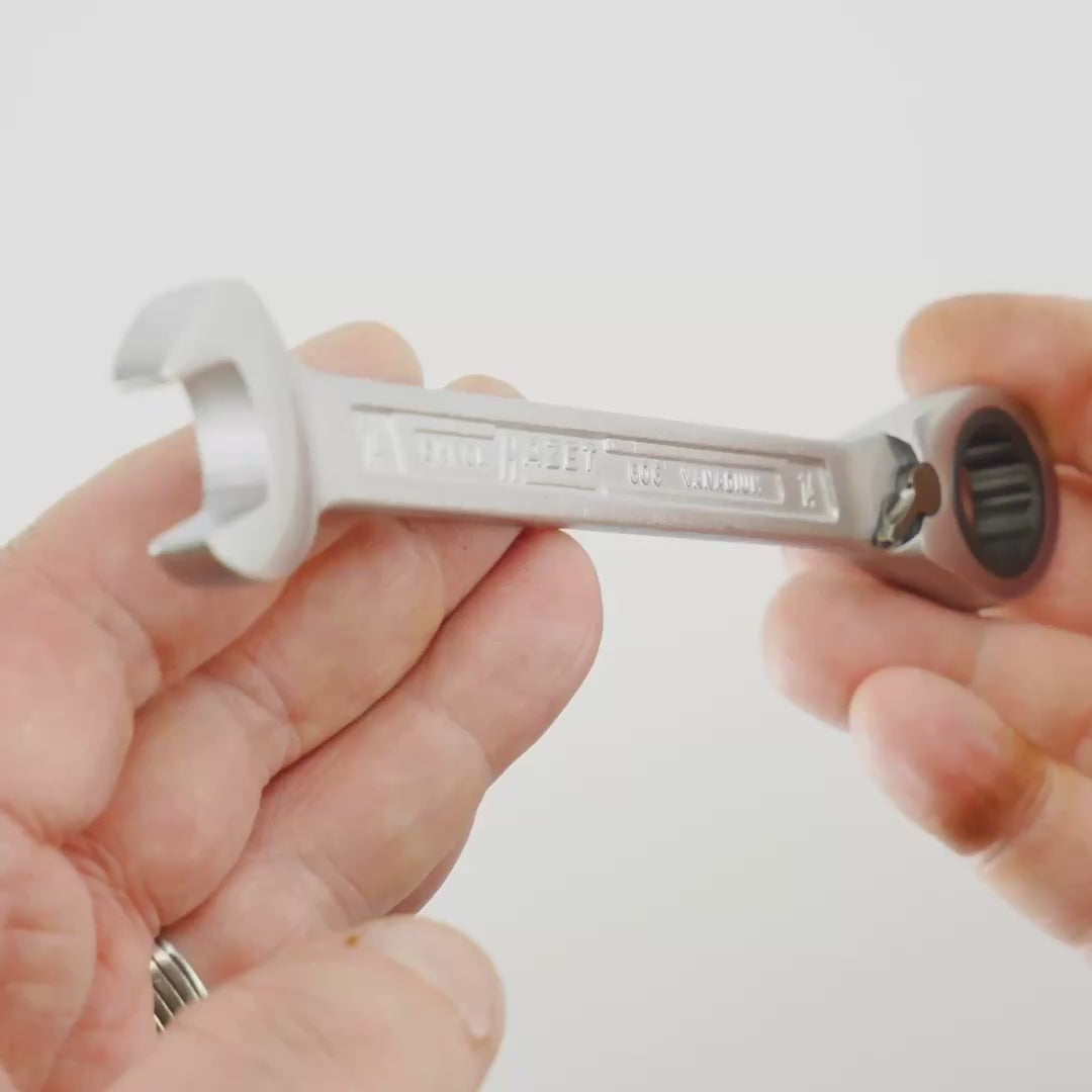Load video: Hazet 606-14 Ratcheting combination wrench 14mm