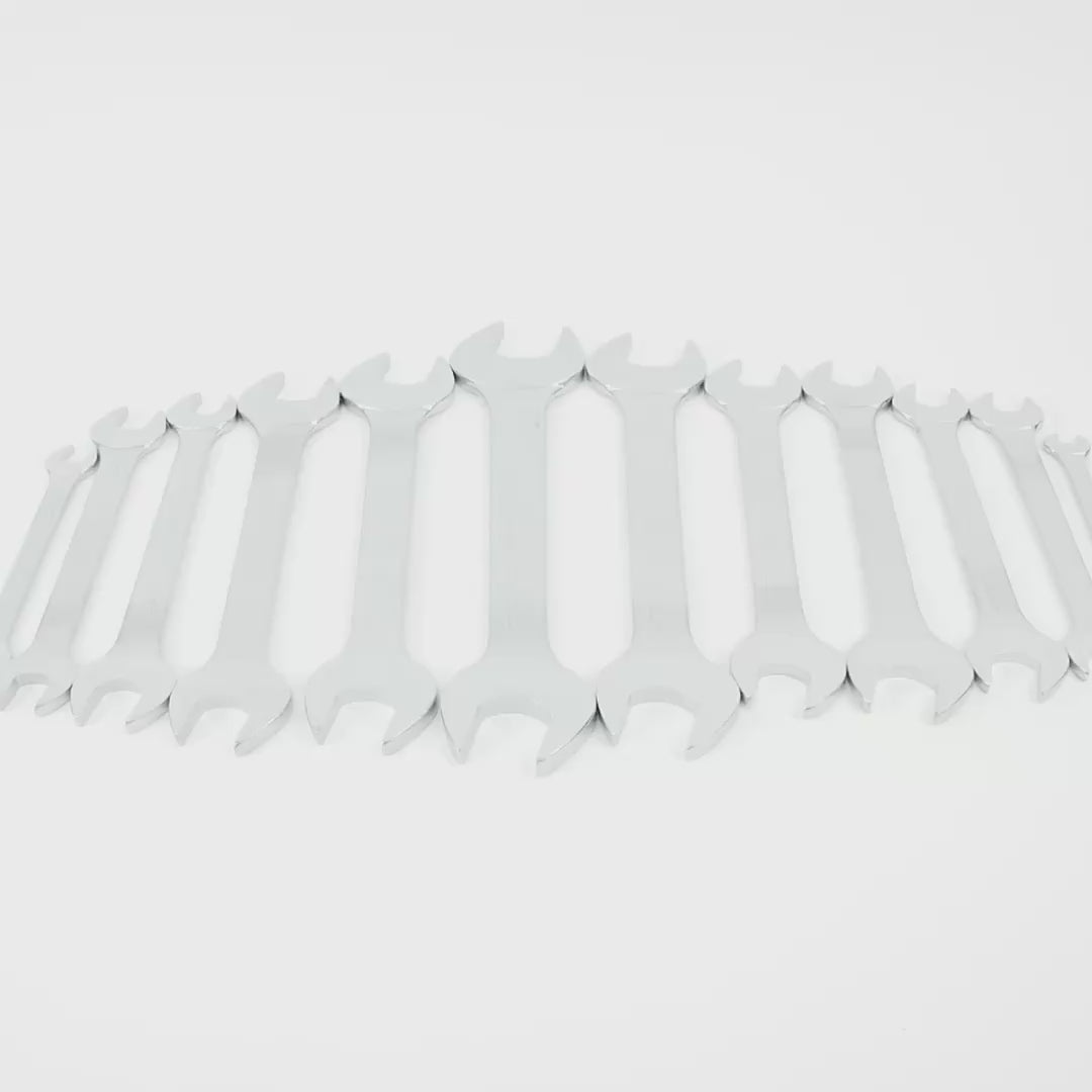 Load video: Heyco SAE Open End Wrench Set, 12 Pieces