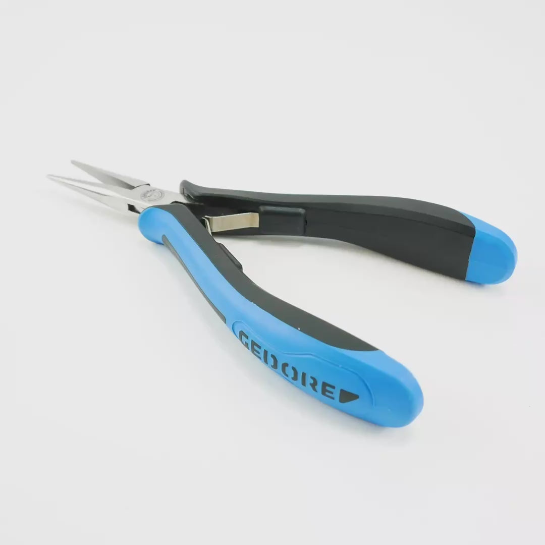 Load video: Gedore 8307-4 Needle nose electronic pliers