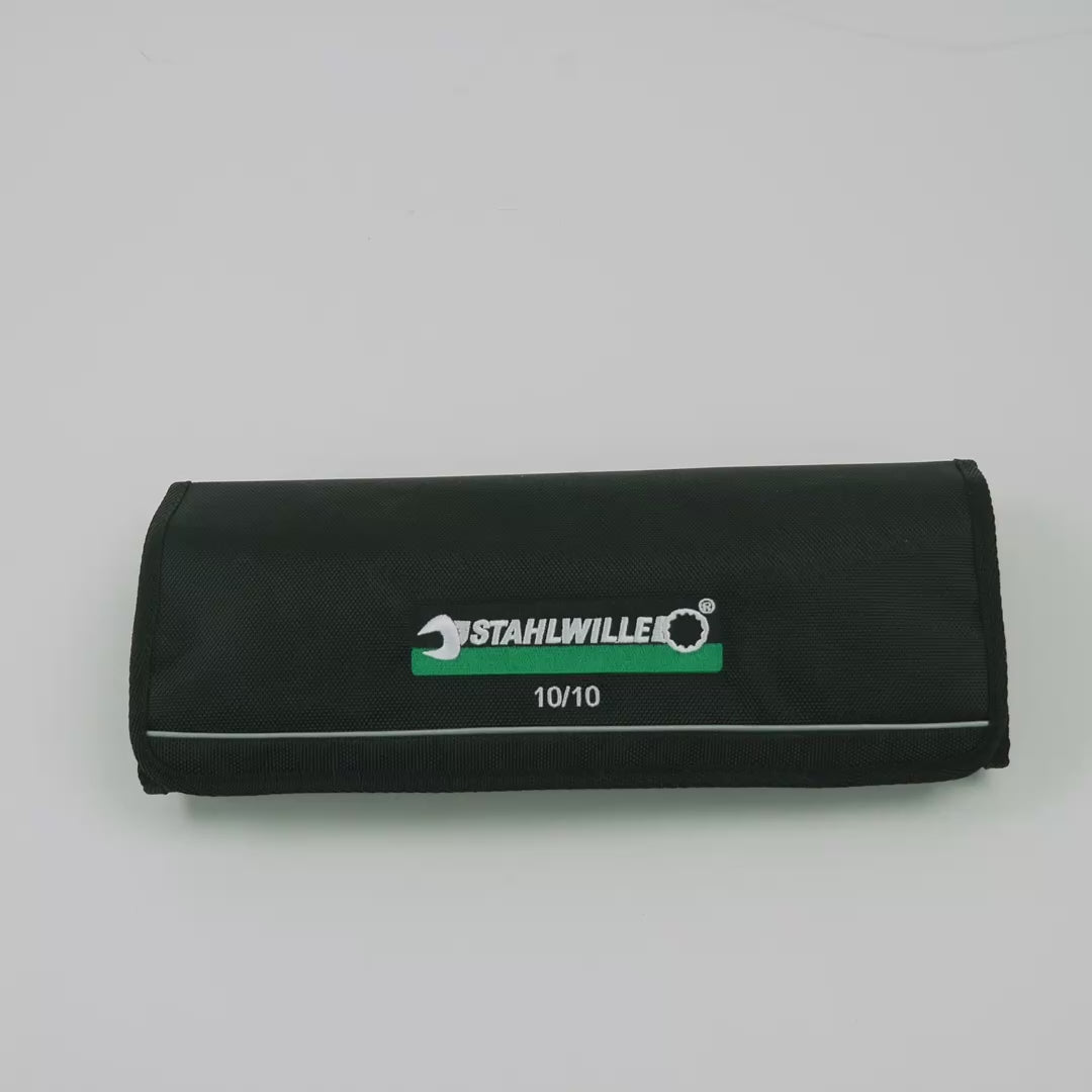 Load video: Stahlwille 10/10 MOTOR Double Open Ended Spanner Set, Metric, 6-32mm, 10 Pieces