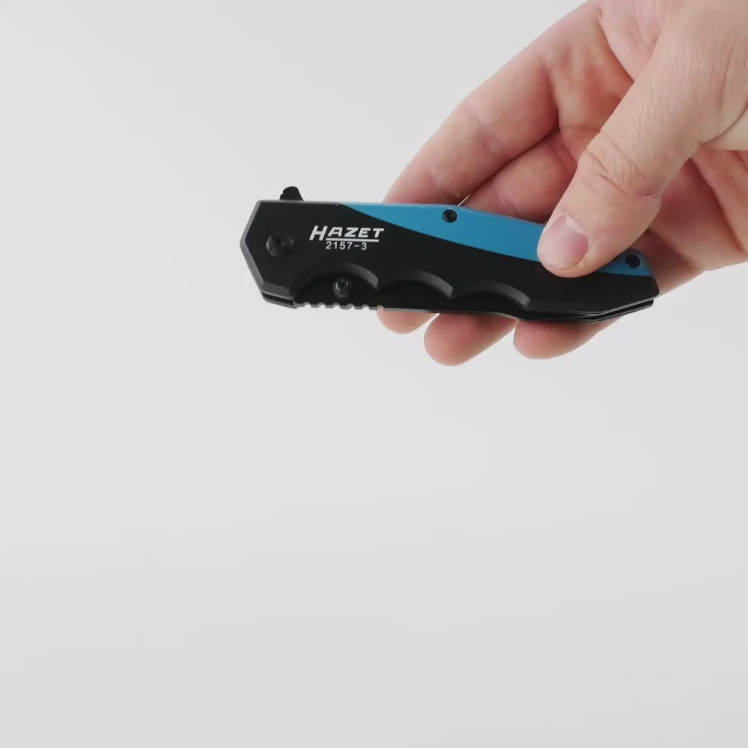 Load video: Hazet 2157-3 Pocket Knife with Aluminum Handle