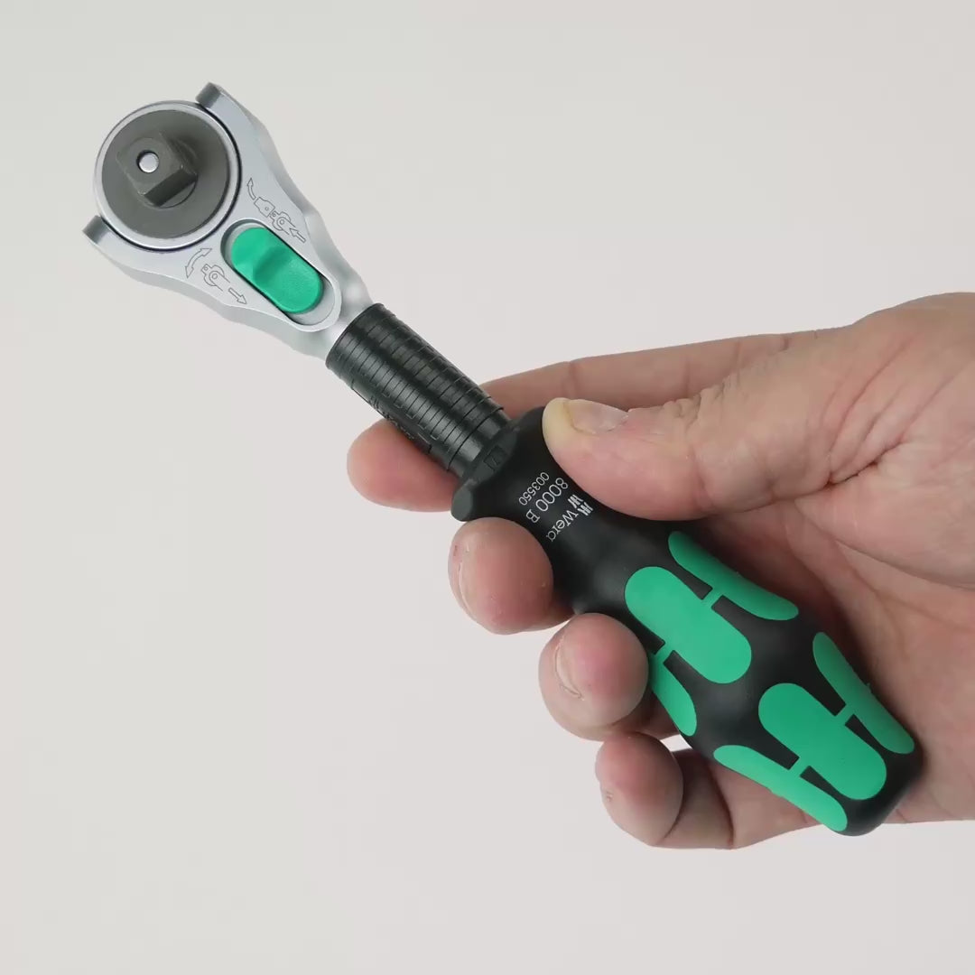 Load video: Wera 003550 Zyklop Ratchet 3/8" Drive