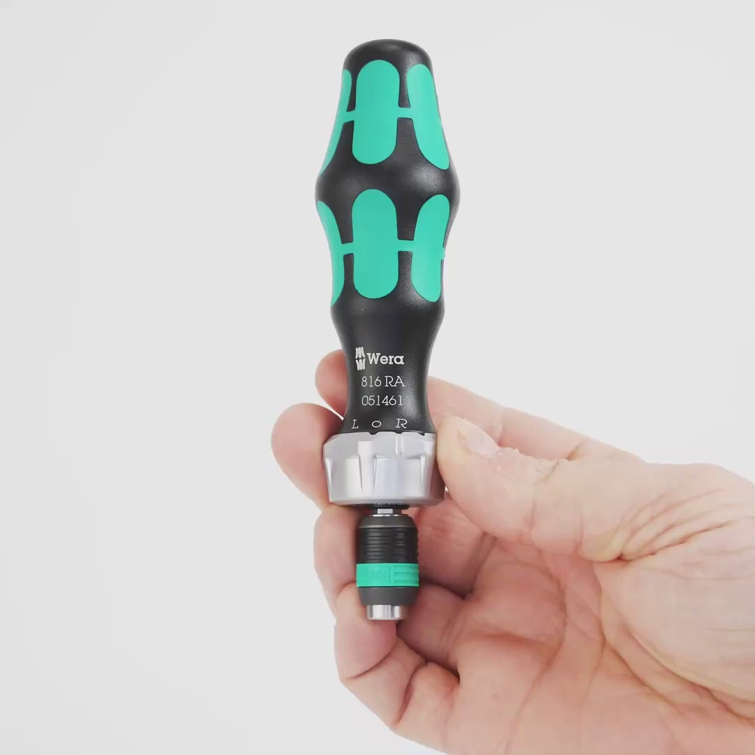 Load video: Wera 051461 Ratchet Screwdriver