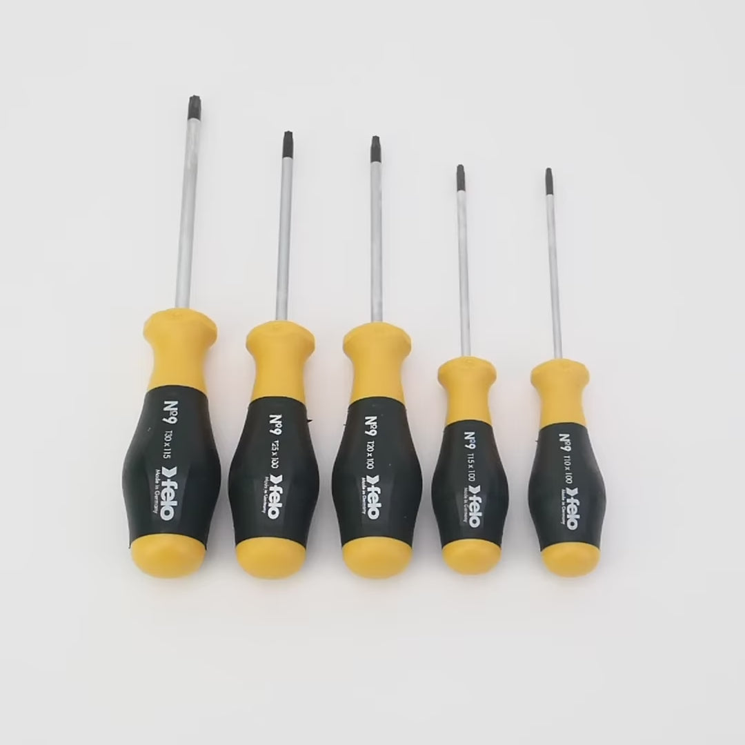 Load video: Felo No. 9 Torx Screwdriver Set, 5 Pieces