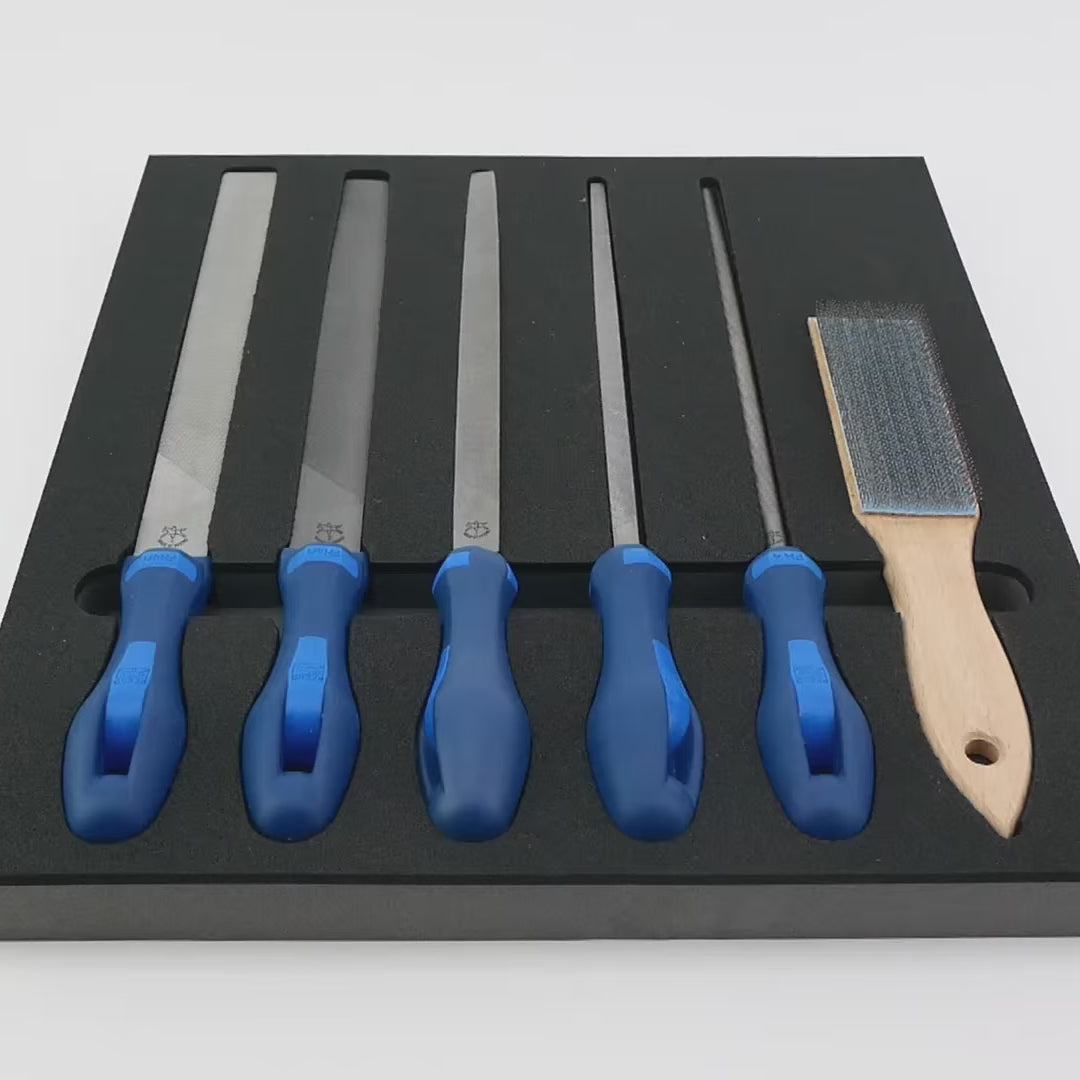 Load video: Wera 150183 Foam Insert 9783 PFERD File Set 1, 6 Pieces