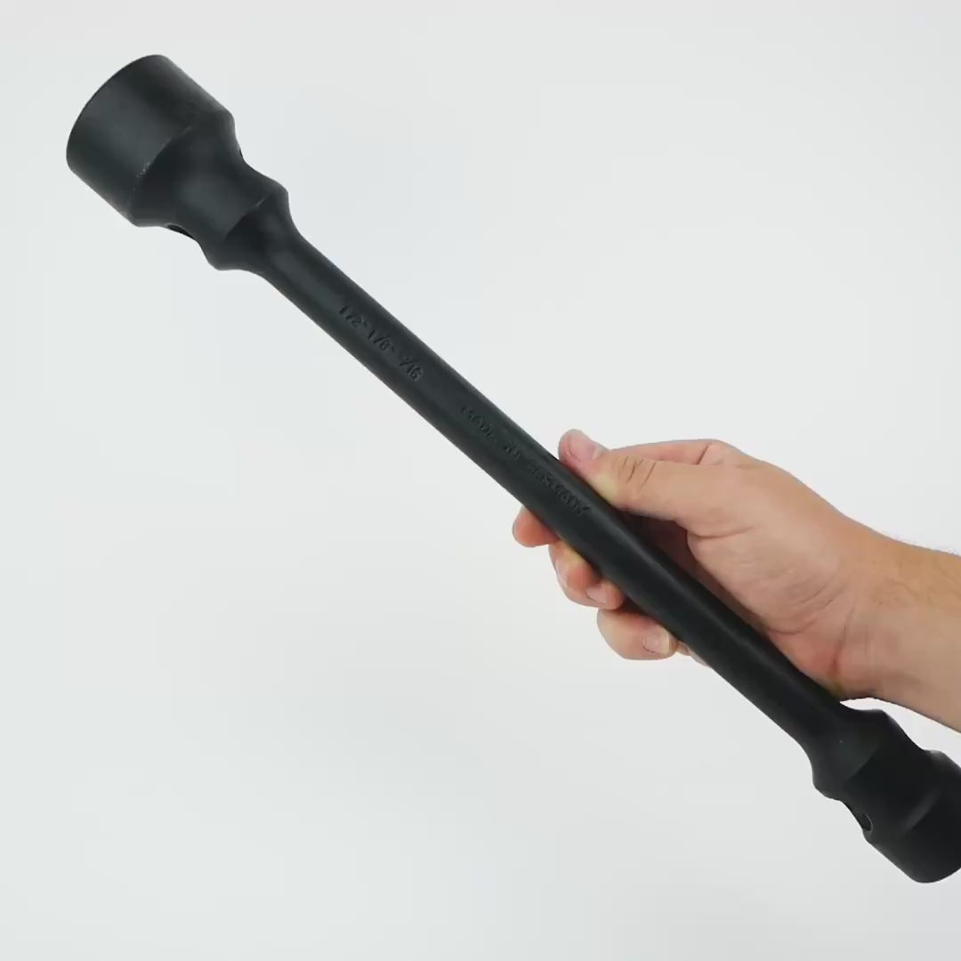 Load video: Heyco Wheel Nut SAE Wrench, 1 1/8 x 13/16"
