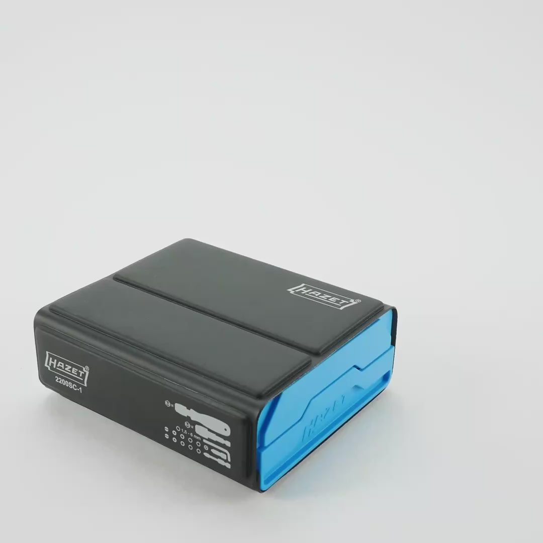 Load video: Hazet 2200SC-1 SmartCase Bit Set with Handle, 69 Pieces