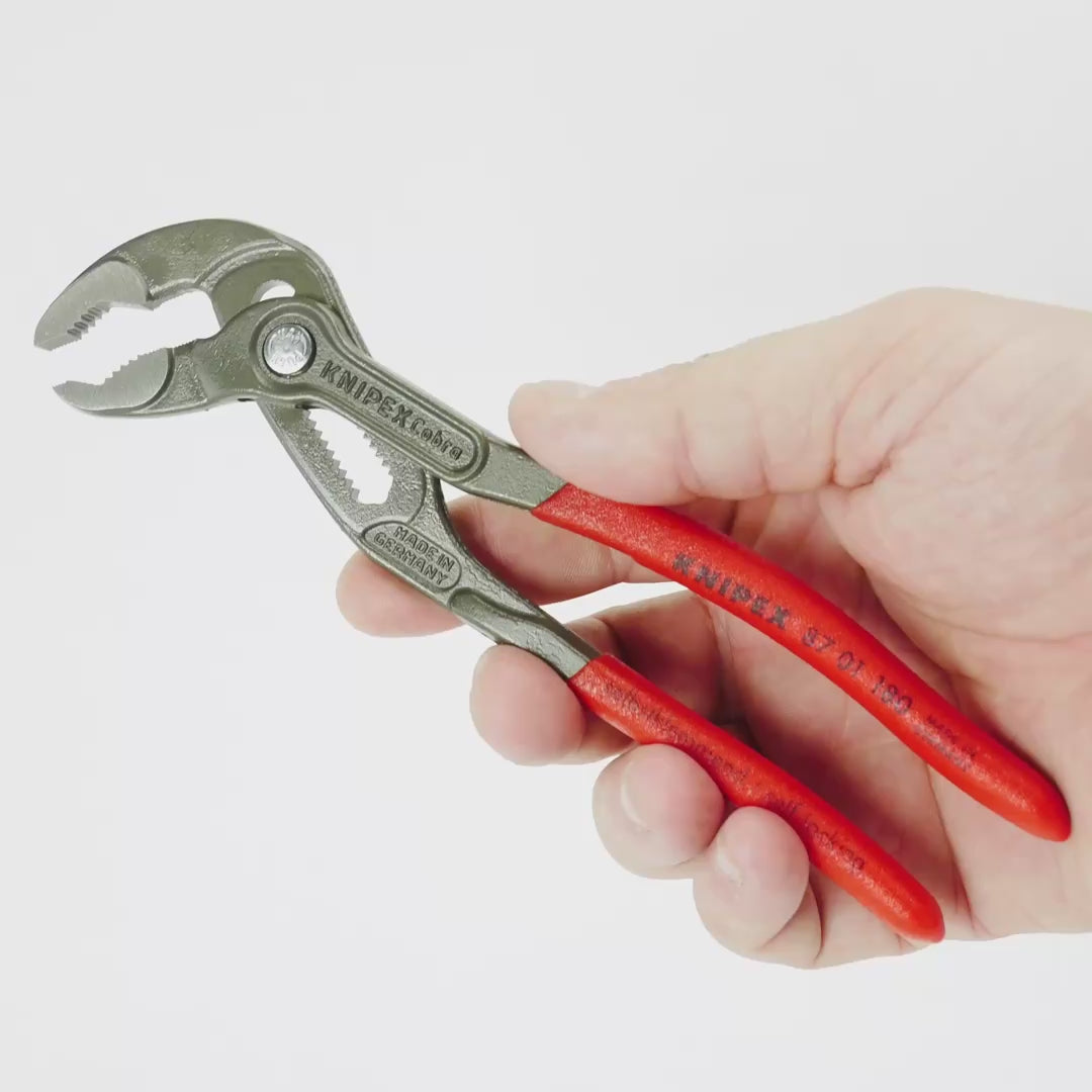Load video: Knipex 7" Cobra Pliers - Plastic Grip