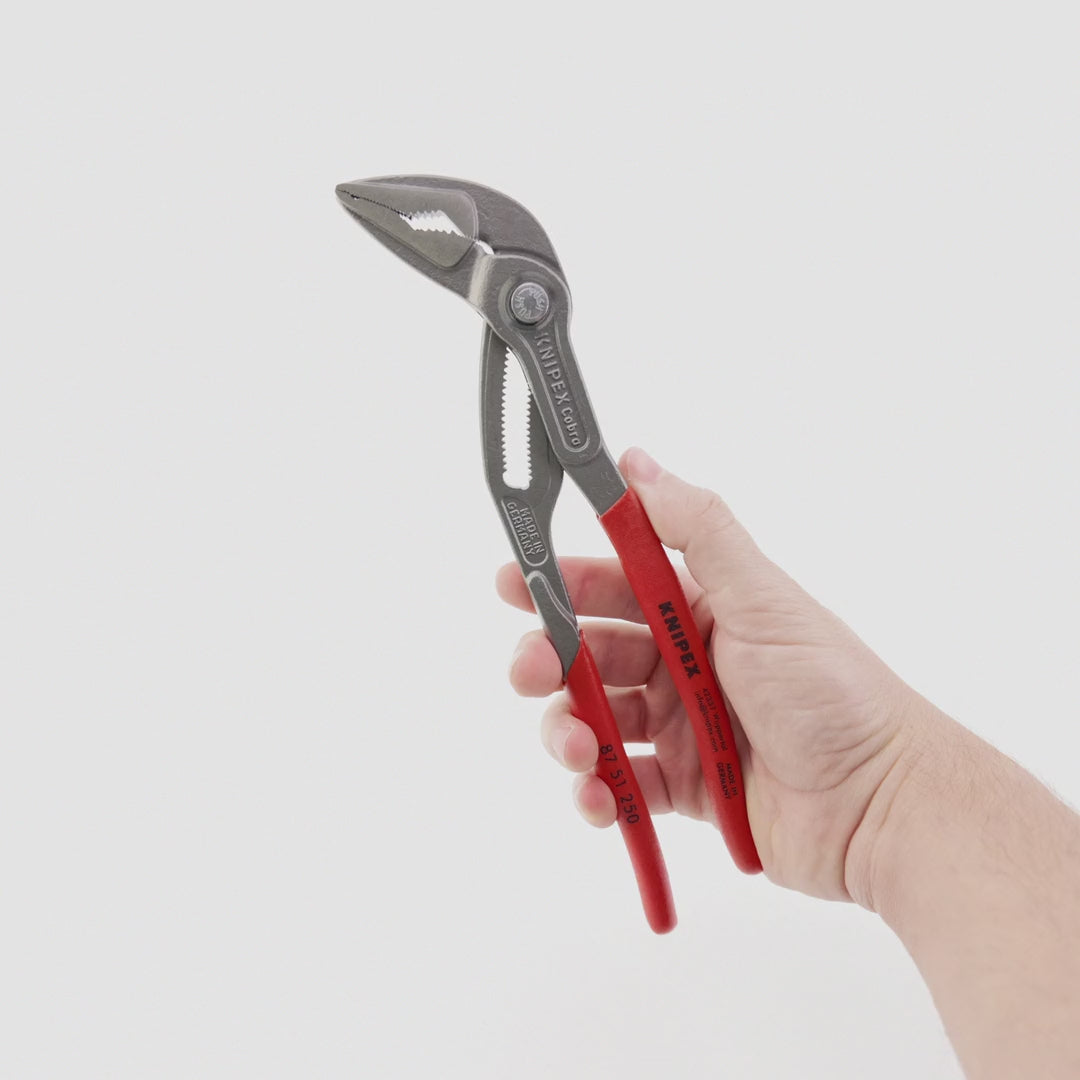 Load video: Knipex 10" Cobra ES Extra Slim Pliers