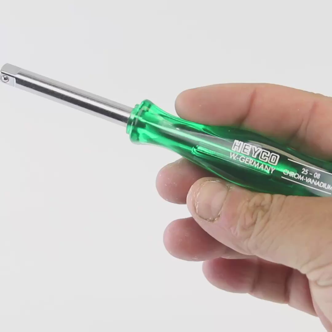 Load video: Heyco Spinner Handle - 155mm, 1/4" Drive