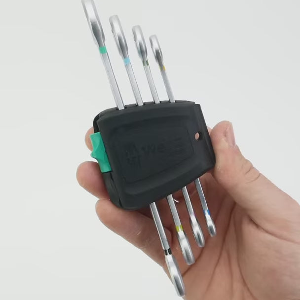 Load video: Wera 020314 Joker 4 Set 1 Double Open-ended Metric Wrench Set, 4 Pieces