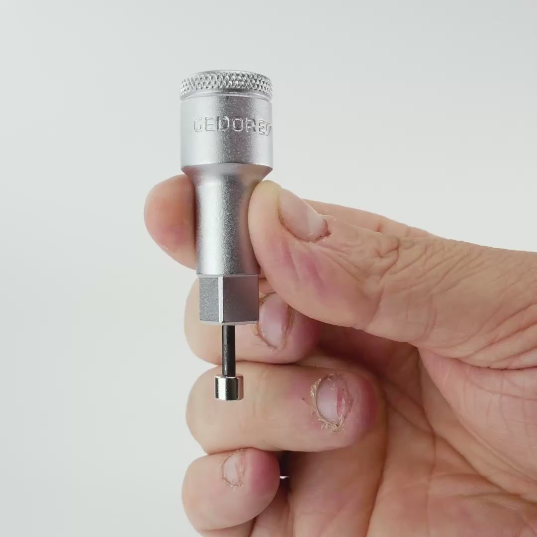 Load video: Gedore 3090 M Extension 3/8" with magnet