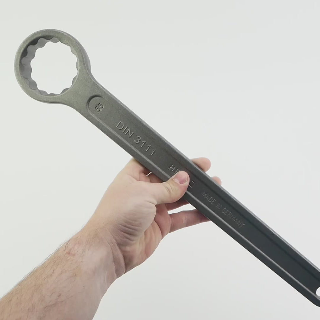 Load video: Heyco Single Ended Box Wrench, Metric - 55mm