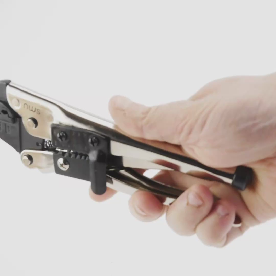 Load video: NWS 8.25" Crimping Lever Pliers for Non-insulated Connectors