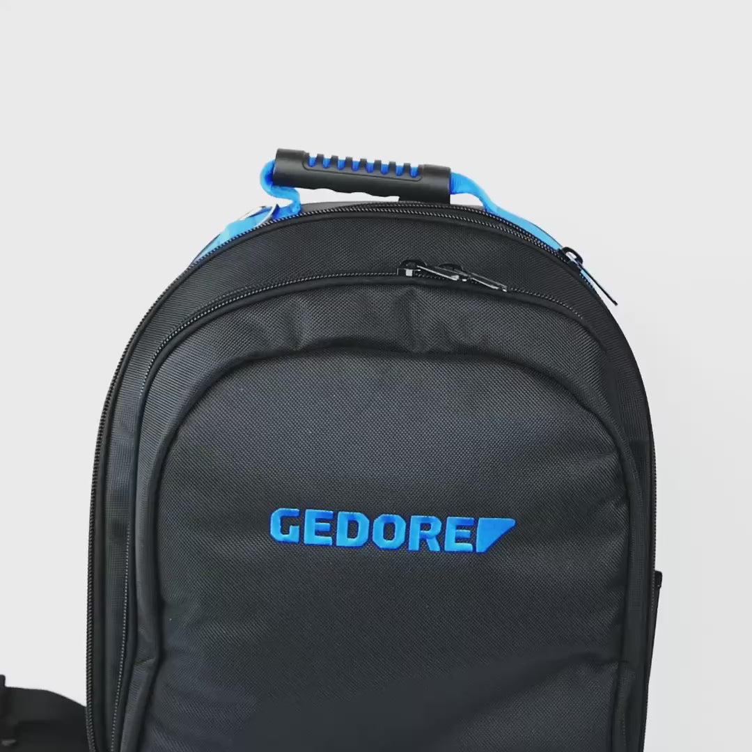 Load video: Gedore WT 1056 11 Tool Backpack PROFI