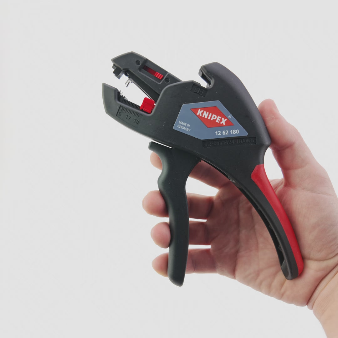 Load video: Knipex Automatic Wire Insulation Stripper - AWG 24-10