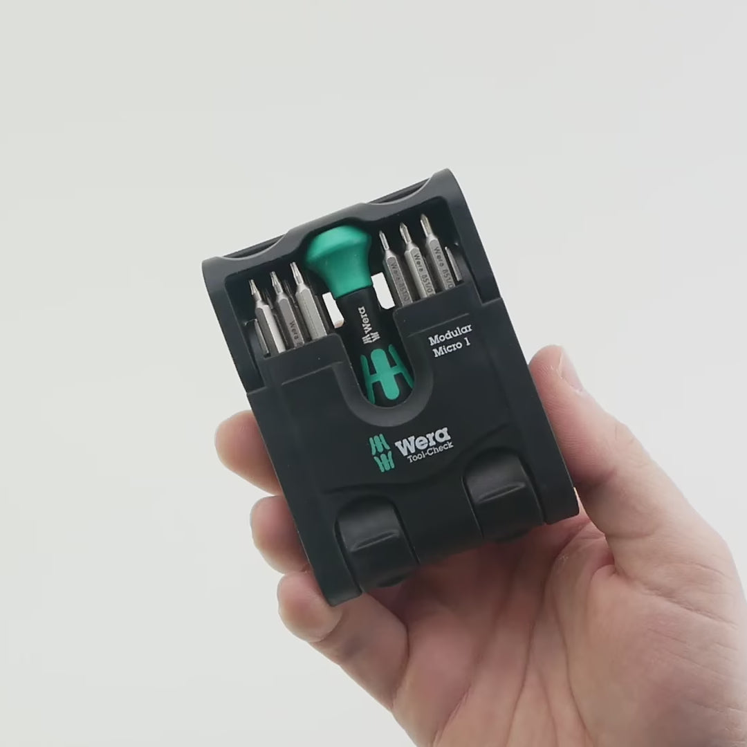 Load video: Wera 049002 Tool-Check Modular Micro 1, 22 Pieces