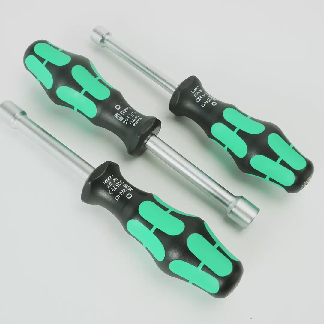 Load video: Wera 134275 HO/3 Kraftform Plus Sanitary Nut Driver Set, 3 Pieces