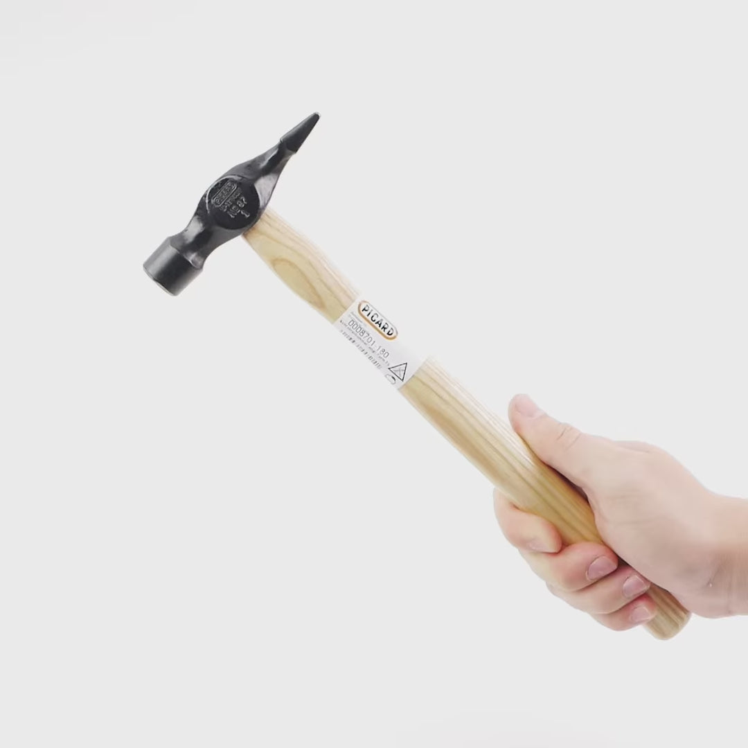 Load video: Picard 87 Joiners' Hammer with Ash Handle, English Pattern, 180g