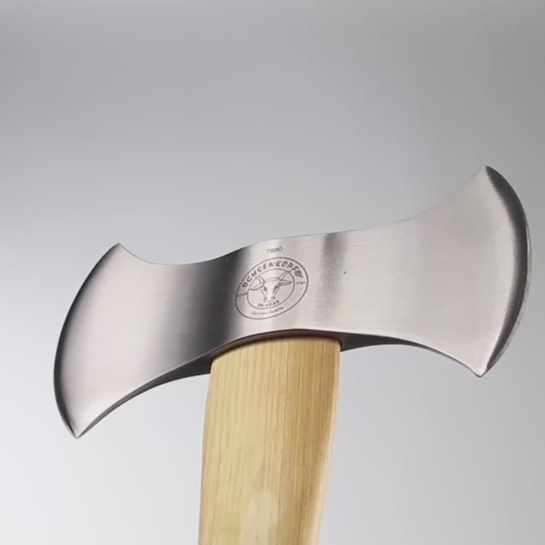 Load video: Ox Head OX 18 H-1206 Throwing Axe with Hickory Handle, 1200g