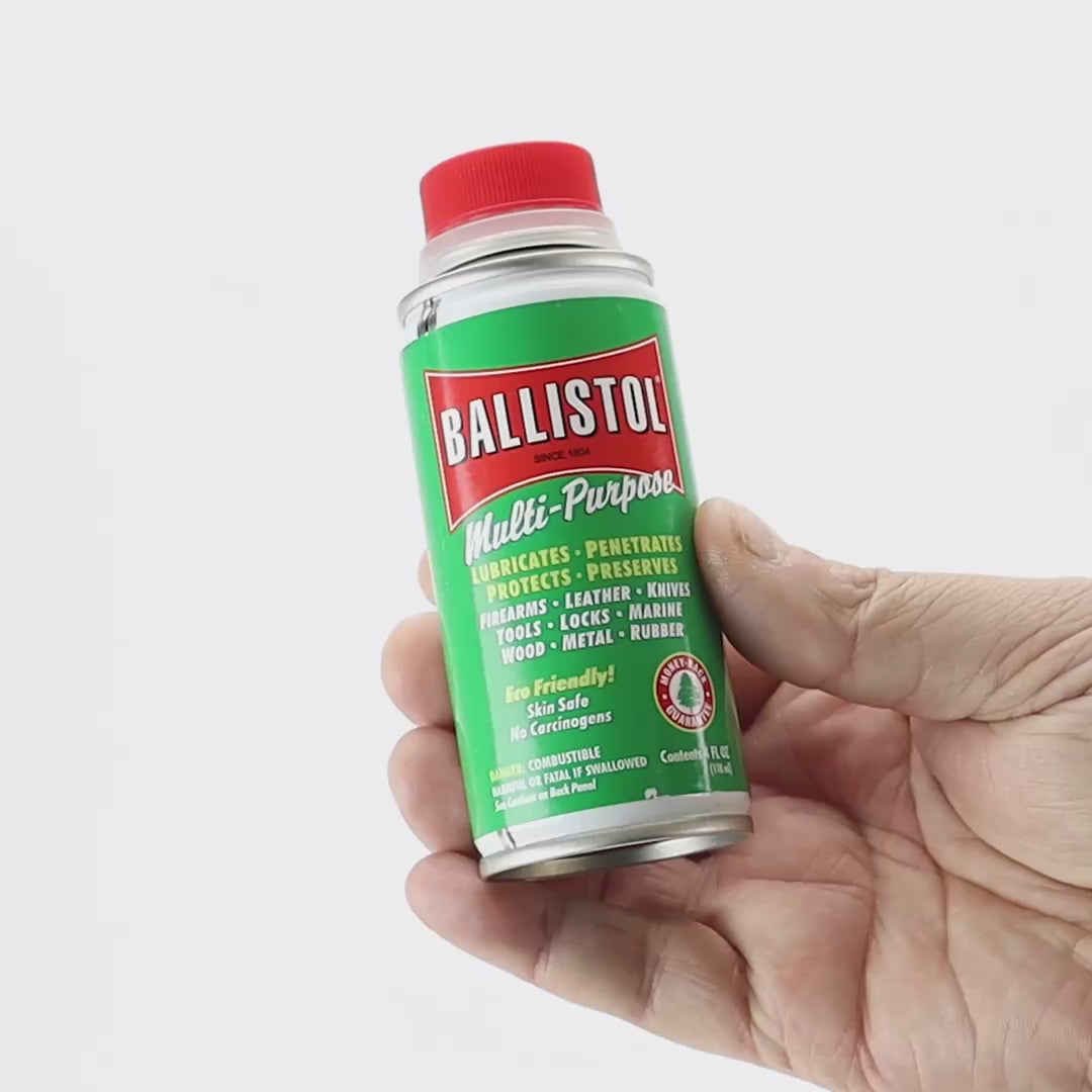 Load video: Ballistol Multi-Purpose Tool Oil - 4 oz Liquid Can