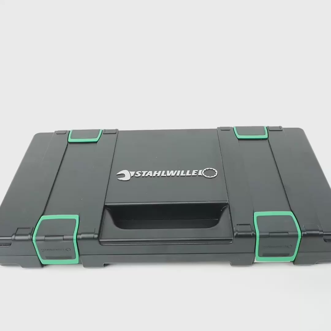 Load video: Stahlwille 45MA/28/5QR Socket Set, 3/8" Drive, Metric/SAE, 33 Pieces