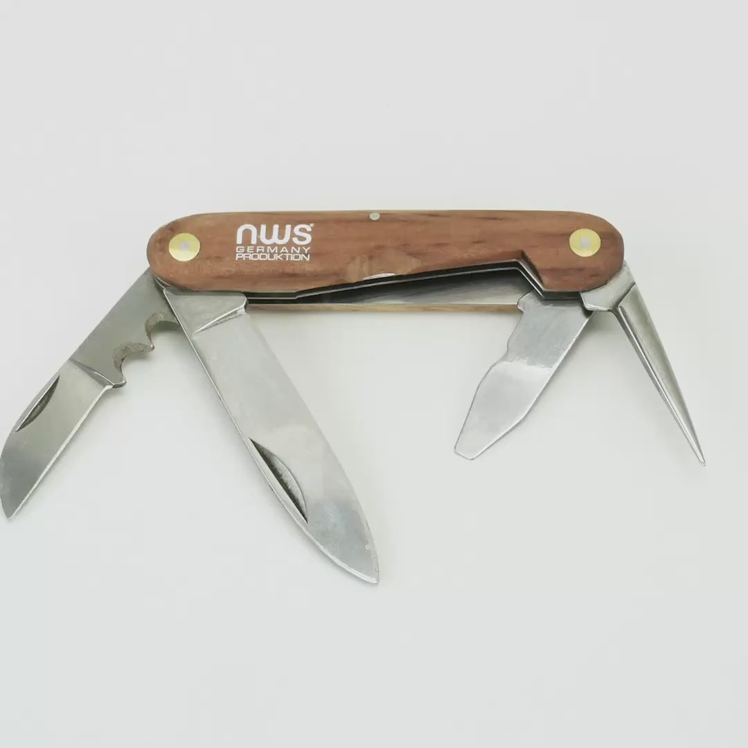 Load video: NWS Folding Four-Piece Cable Knife