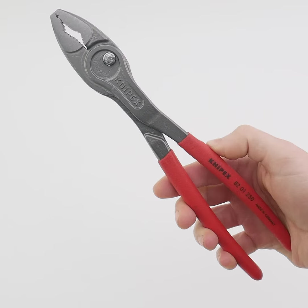 Load video: Knipex Twin Grip 10" Slip Joint Pliers - Plastic Grip