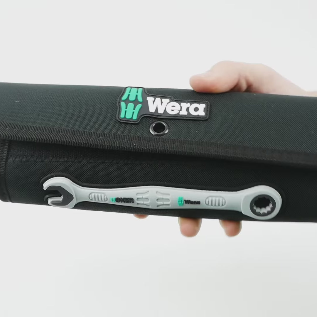 Load video: Wera 020012 Joker Combination Wrench Pouch Set - 8 Piece SAE