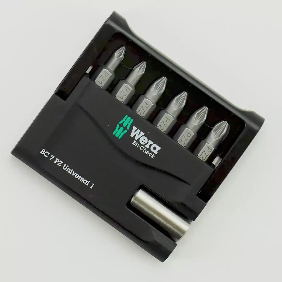 Load video: Wera 056296 Mini-Check Pozidriv Insert Bit Set