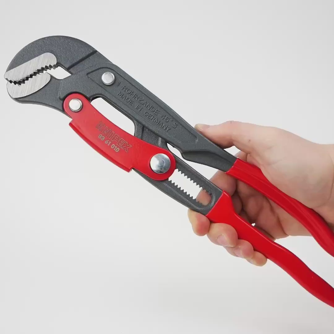 Load video: Knipex Pipe Wrench S-Type w/ Fast Adjustment, 13"