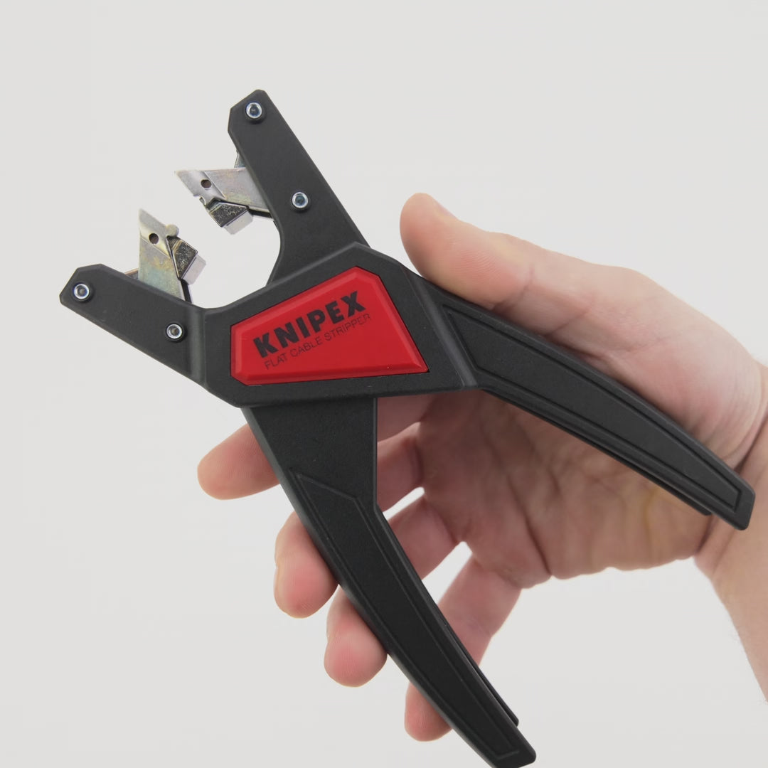 Load video: Knipex Automatic Flat Cable Stripper