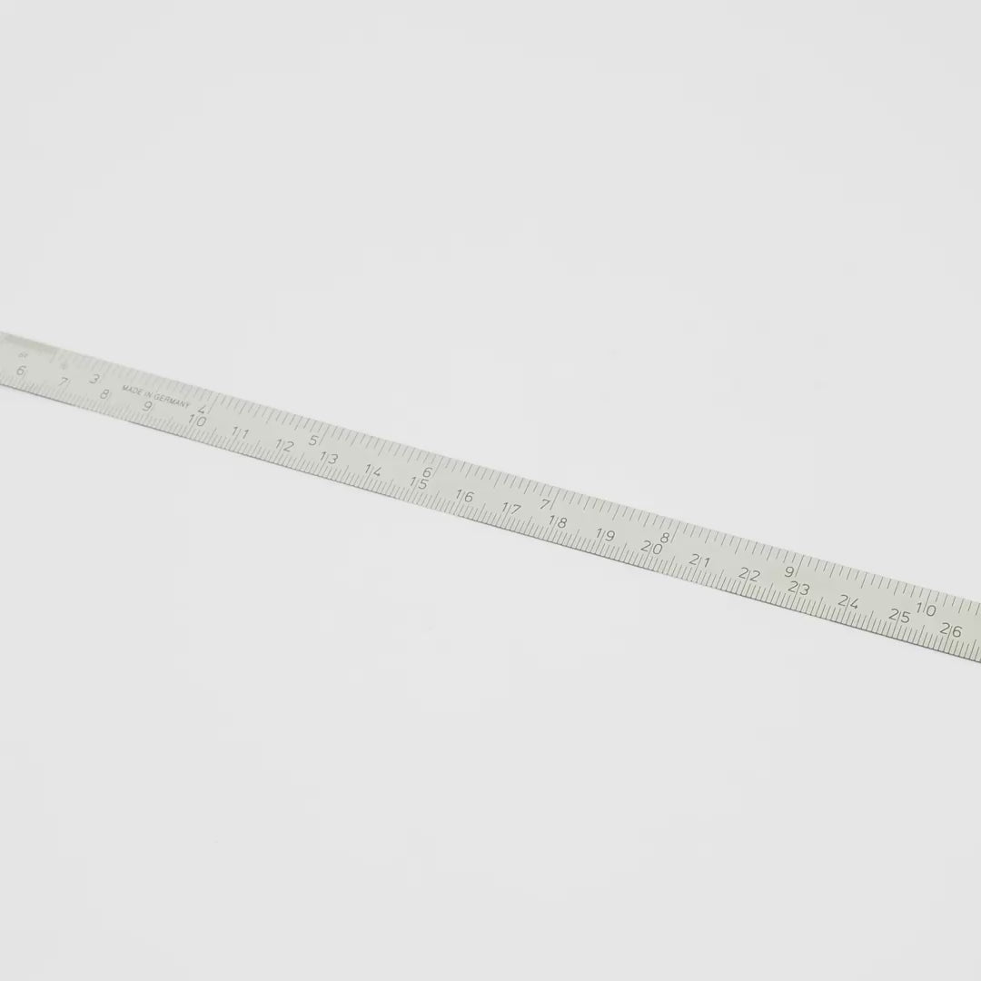 Load video: Stahlwille 13110 Steel Ruler, Metric-Inch Scale, 300mm