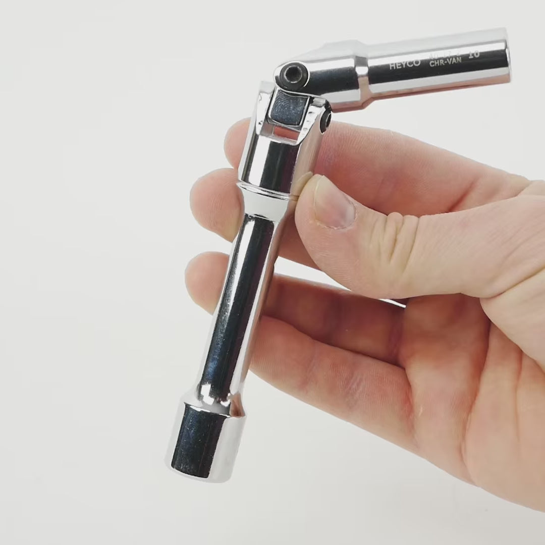 Load video: Heyco Glow Plug Socket with Swivel, 3/8" Drive, 10mm
