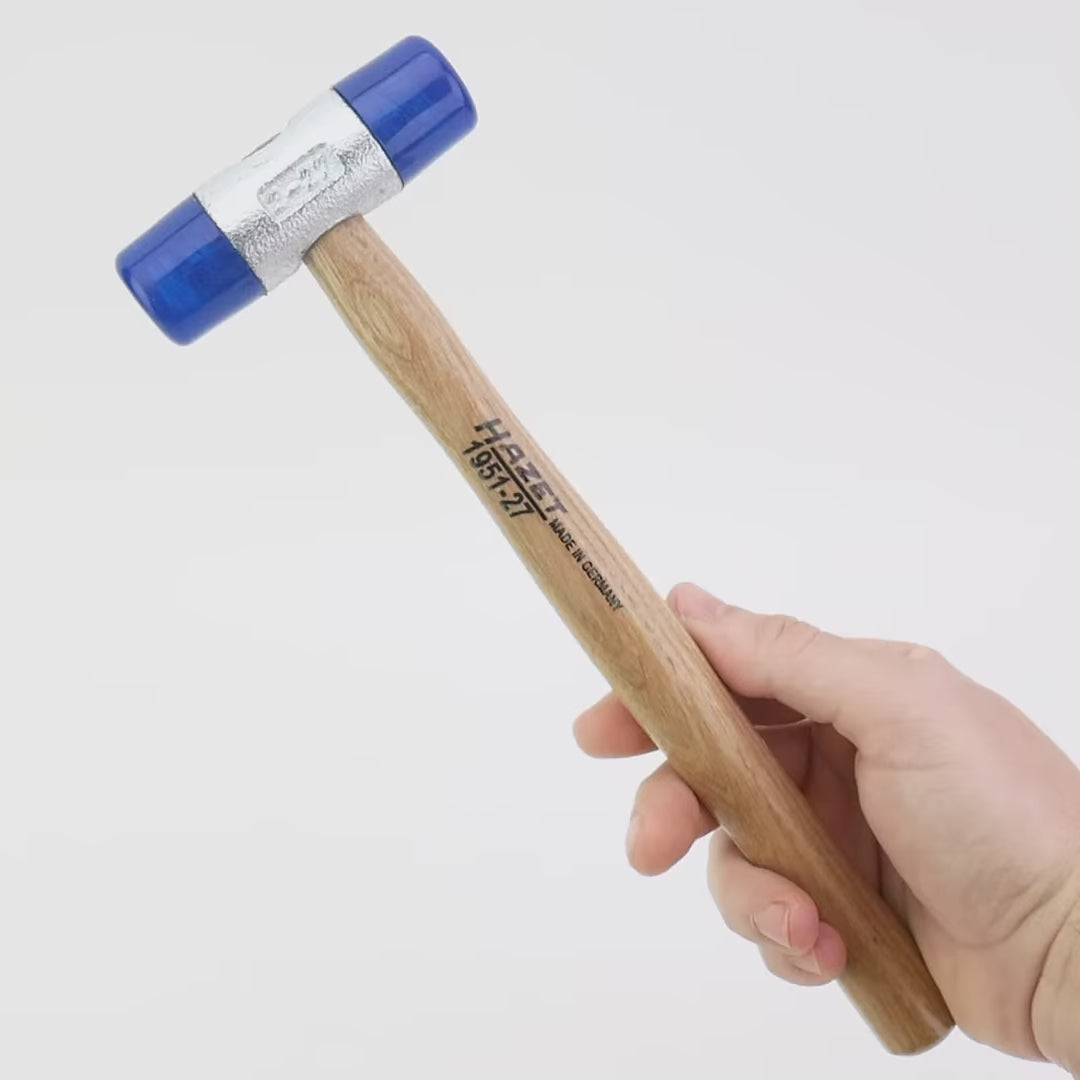 Load video: Hazet 1951-27 Plastic Hammer, Low Rebound, 27mm