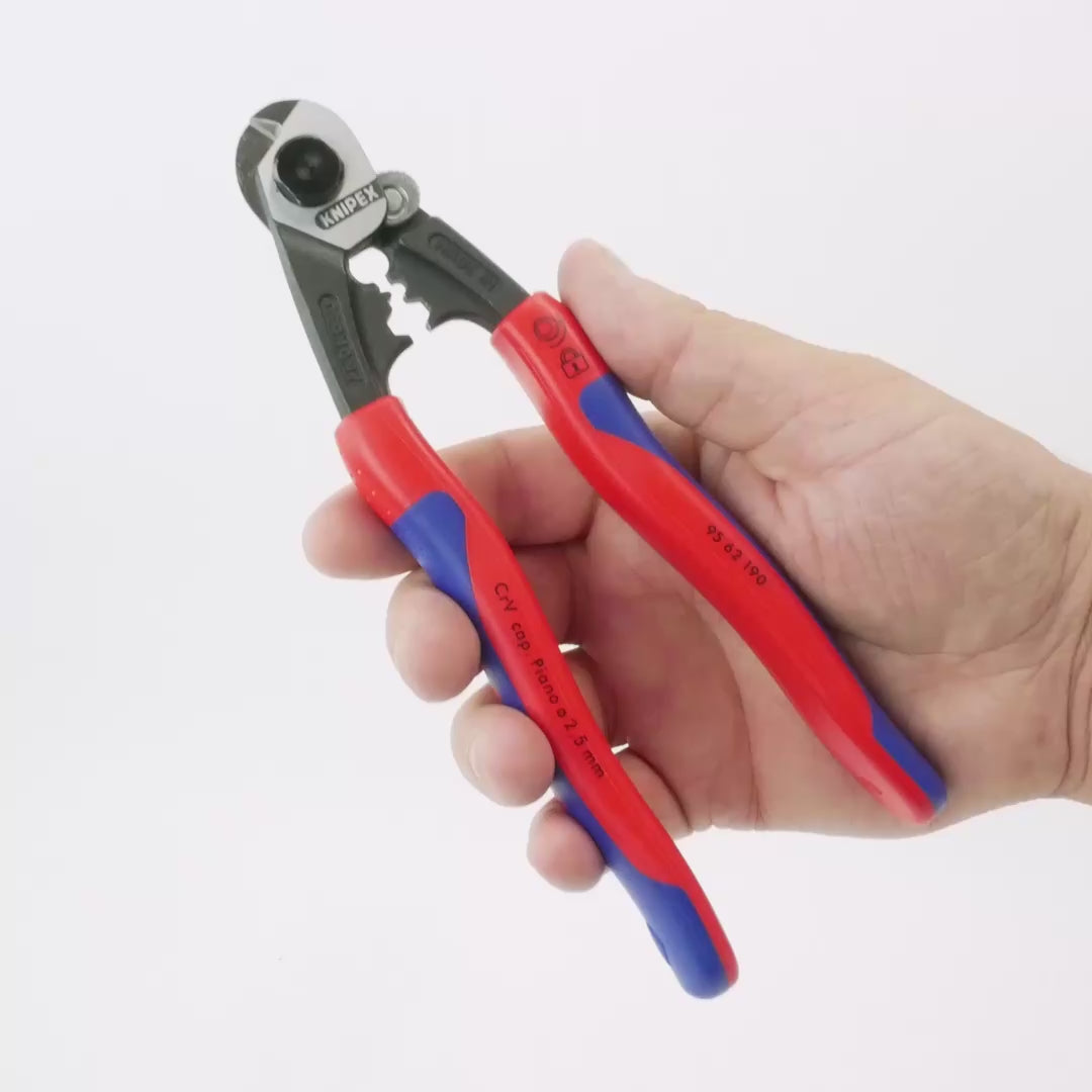 Load video: Knipex Wire Rope Cutters / Shears - MultiGrip