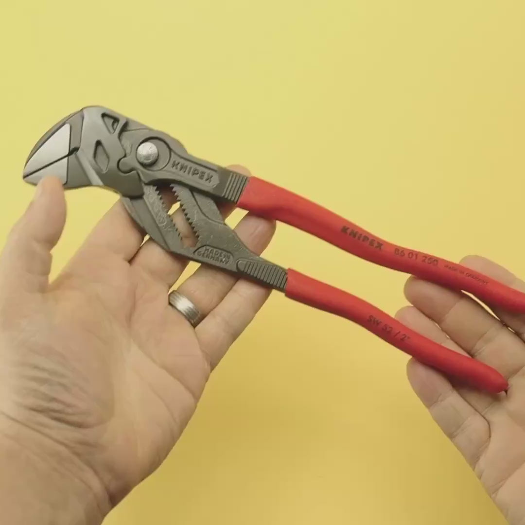 Load video: Knipex 10" Pliers Wrench - Plastic Grip