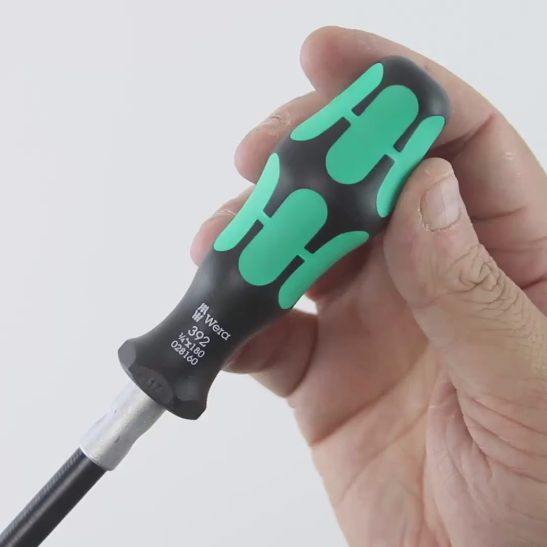 Load video: Wera 028160 Bitholding Screwdriver with Flexible Shaft