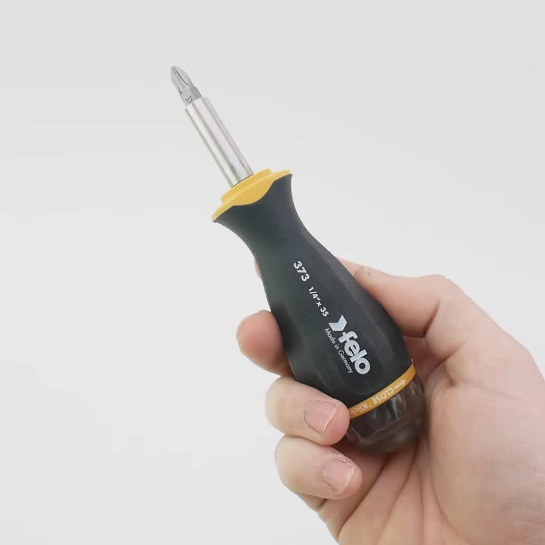 Load video: Felo Magazine Handle with Bitholder, SL/PZ/PH, 139 mm, 8 Pieces