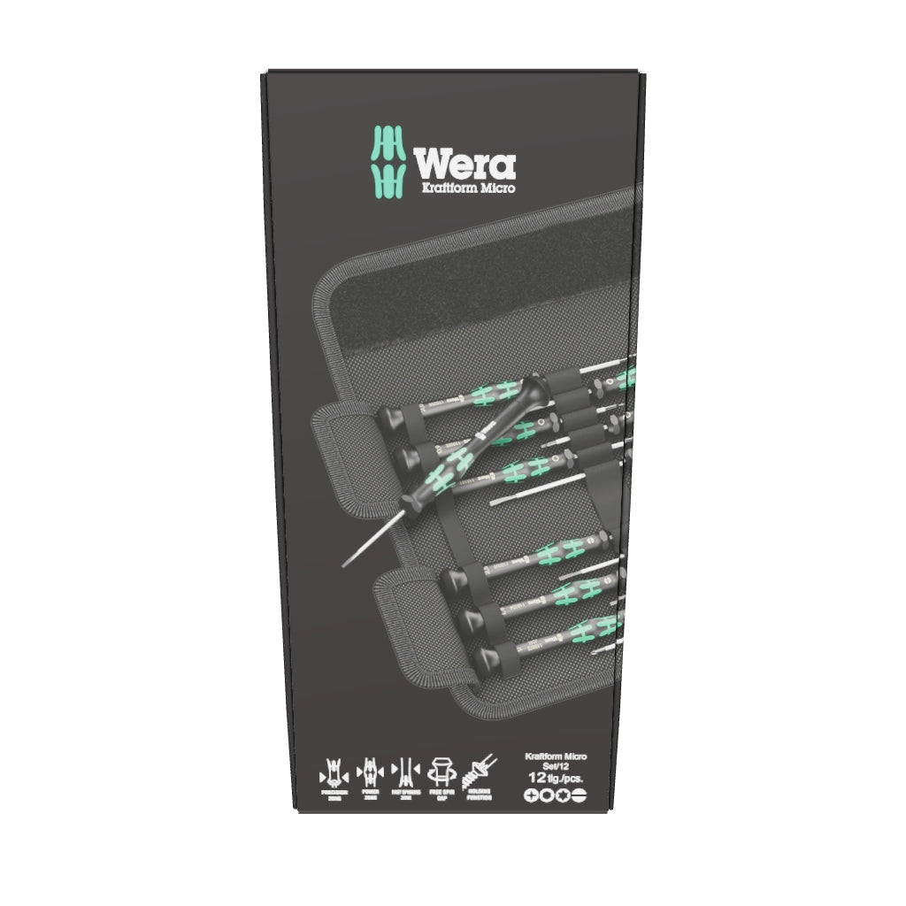 Wera 073675 Kraftform Micro-Set/12 SB 1 Screwdriver Set for Electronic Applications